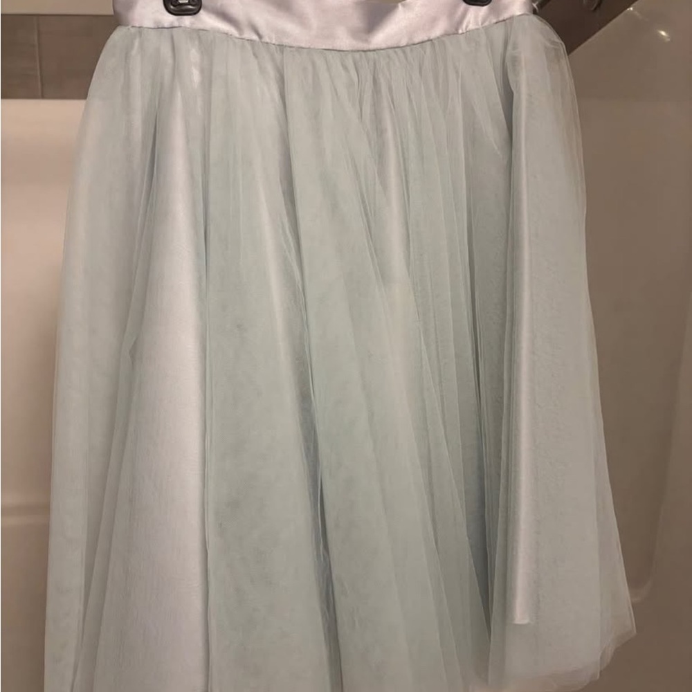 Elegant Light Blue Tulle Skirt